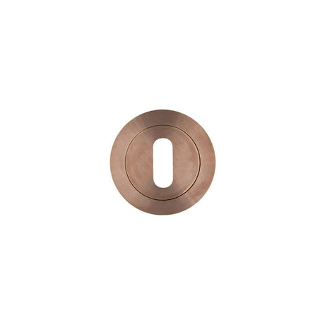 High quality image of the Rosso Tecnica - Standard Profile Escutcheon - Rosso - PVD Satin Bronze | Sku. rt002pvdbz | available to order from Trade Door Handles.