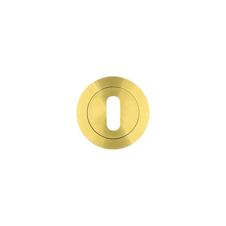 High quality image of the Rosso Tecnica - Standard Profile Escutcheon - PVD Satin Brass | Sku. rt002pvdsb | available to order from Trade Door Handles.