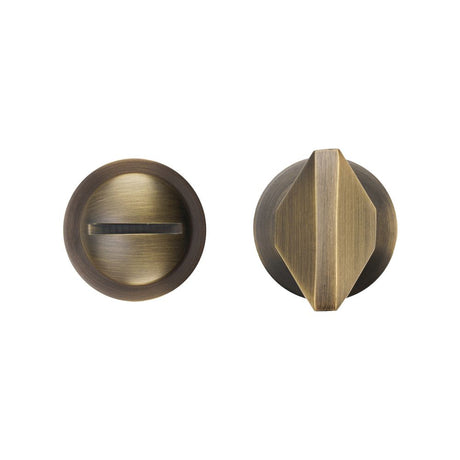 High quality image of the Rosso Tecnica - Turn and Release - Rosso Mini - Antique Brass | Sku. RT004-MINI-AB | available to order from Trade Door Handles.