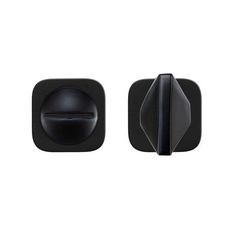 High quality image of the Rosso Tecnica - Turn and Release - Rosso Mini Squircle - PVD Black | Sku. RT004-MINISQ-PVDBLK | available to order from Trade Door Handles.