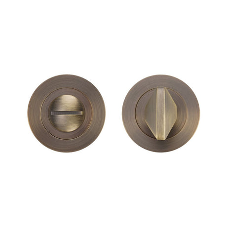 High quality image of the Rosso Tecnica - Turn and Release - Rosso Slim - Antique Brass Steel | Sku. RT004-SLIM-AB | available to order from Trade Door Handles.