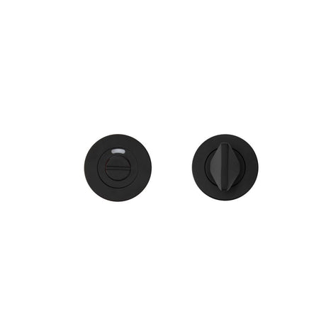 High quality image of the Rosso Tecnica - Turn & Indicator Release - Round Rose - Powder Coated Black | Sku. rt004i-pcb | available to order from Trade Door Handles.