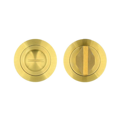 High quality image of the Rosso Tecnica - Turn and Release - Rosso - PVD Satin Brass | Sku. rt004pvdsb | available to order from Trade Door Handles.