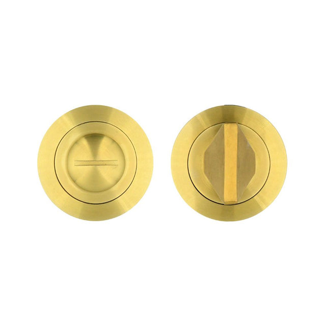 High quality image of the Rosso Tecnica - Turn and Release - Rosso - PVD Satin Brass | Sku. rt004pvdsb | available to order from Trade Door Handles.