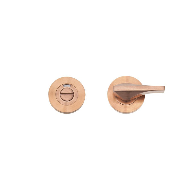 High quality image of the Rosso Tecnica - Accessible Turn & Indicator Release - Round Rose - PVD Satin Bronze | Sku. rt006i-pvdbz | available to order from Trade Door Handles.