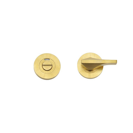 High quality image of the Rosso Tecnica - Accessible Turn & Indicator Release - Round Rose - PVD Satin Brass | Sku. rt006i-pvdsb | available to order from Trade Door Handles.