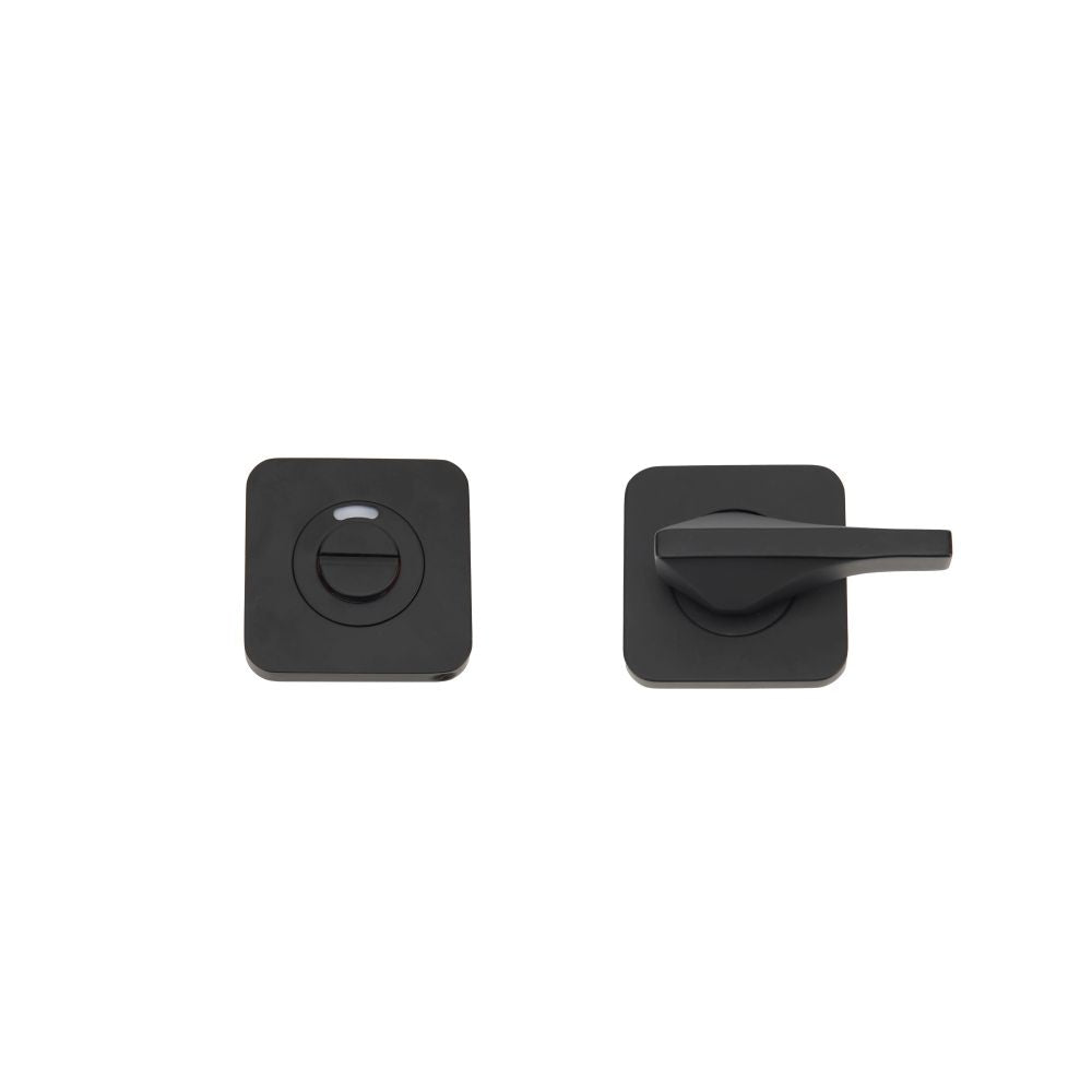 High quality image of the Rosso Tecnica - Accessible Turn & Indicator Release - Square Rose - Powder Coated Black | Sku. rt006i-s-pcb | available to order from Trade Door Handles.