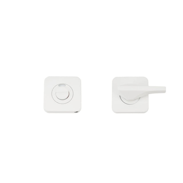 High quality image of the Rosso Tecnica - Accessible Turn & Indicator Release - Square Rose - Powder Coated White | Sku. rt006i-s-pcw | available to order from Trade Door Handles.