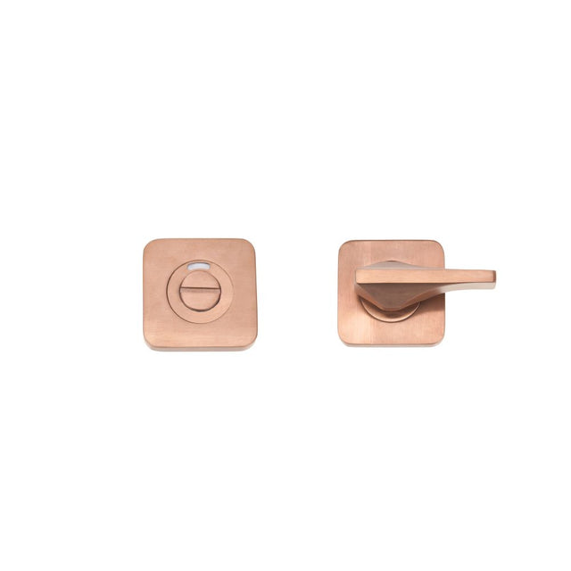 High quality image of the Rosso Tecnica - Accessible Turn & Indicator Release - Square Rose - PVD Satin Bronze | Sku. rt006i-s-pvdbz | available to order from Trade Door Handles.