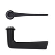 High quality image of the Rosso Tecnica - Como Lever on 32mm Round Mini Rose - Powder Coat Black | Sku. RT020-MINI-PCB | available to order from Trade Door Handles.