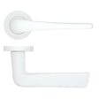 High quality image of the Rosso Tecnica - Como Lever on Round Rose - Powder Coat White | Sku. rt020-pcw | available to order from Trade Door Handles.