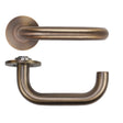 High quality image of the Rosso Tecnica - Maggiore Lever on 4mm Round Slim Sprung Rose - Antique Brass | Sku. RT030-SLIM-AB | available to order from Trade Door Handles.