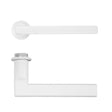 High quality image of the Rosso Tecnica - Varese Lever on 32mm Round Mini Rose - Powder Coat White | Sku. RT040-MINI-PCW | available to order from Trade Door Handles.