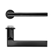 High quality image of the Rosso Tecnica - Varese Lever on 32mm Round Mini Rose - PVD Black | Sku. RT040-MINI-PVDBLK | available to order from Trade Door Handles.