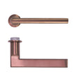 High quality image of the Rosso Tecnica - Varese Lever on 32mm Round Mini Rose - PVD Satin Bronze | Sku. RT040-MINI-PVDBZ | available to order from Trade Door Handles.