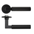 High quality image of the Rosso Tecnica - Garda Lever on 4mm Round Slim Sprung Rose - Powder Coat Black | Sku. RT050-SLIM-PCB | available to order from Trade Door Handles.