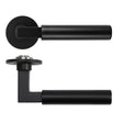 High quality image of the Rosso Tecnica - Garda Lever on 4mm Round Slim Sprung Rose - PVD Black | Sku. RT050-SLIM-PVDBLK | available to order from Trade Door Handles.