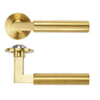 High quality image of the Rosso Tecnica - Garda Lever on 4mm Round Slim Sprung Rose - PVD Satin Brass | Sku. RT050-SLIM-PVDSB | available to order from Trade Door Handles.