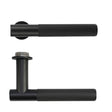 High quality image of the Rosso Tecnica - Orta Lever on 32mm Round Mini Rose - Powder Coat Black | Sku. RT060-MINI-PCB | available to order from Trade Door Handles.