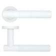 High quality image of the Rosso Tecnica - Orta Lever on Round Rose - Powder Coat White | Sku. rt060-pcw | available to order from Trade Door Handles.