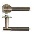 High quality image of the Rosso Tecnica - Orta Lever on 4mm Round Slim Sprung Rose - Antique Brass | Sku. RT060-SLIM-AB | available to order from Trade Door Handles.