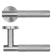 High quality image of the Rosso Tecnica - Orta Lever on Round Rose - Stainless - Stain Stainless Steel | Sku. rt060ss | available to order from Trade Door Handles.