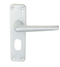 High quality image of Eurospec - Aluminium Lever On Backplate - Lock Oval Profile 48.5Mm C/C - Satin A | Sku. saa21u | Trade Door Handles.