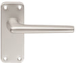 High quality image of Eurospec - Aluminium Lever on Latch Backplate - Satin Anodised Aluminium | Sku. saa22 | Trade Door Handles.