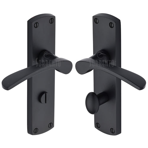 Sorrento Door Handle for Bathroom Luca Design Matt Black Finish