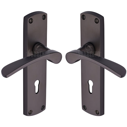Sorrento Door Handle for Bathroom Luca Design Matt Bronze on Zinc Finish
