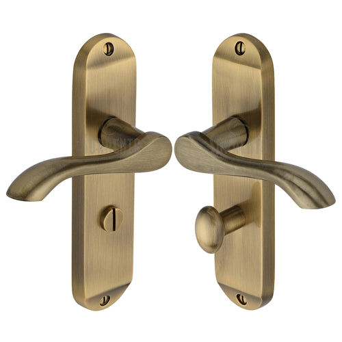 Sorrento Door Handle for Bathroom Aurora Design Antique on Zinc Finish