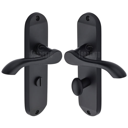 Sorrento Door Handle for Bathroom Aurora Design Matt Black Finish