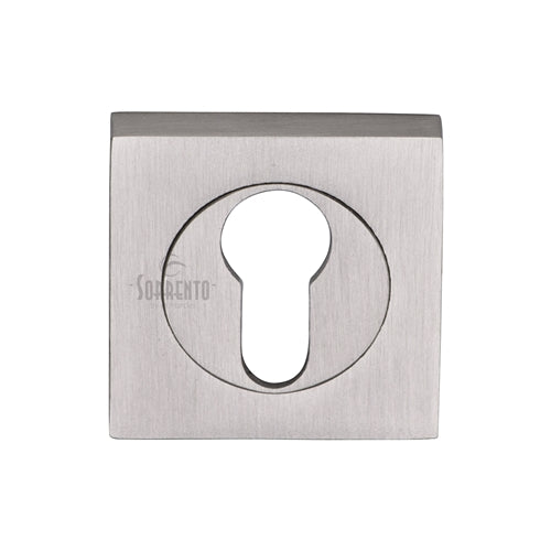 Sorrento Euro Square Escutcheon Satin Nickel on Zinc Finish