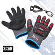 Scan Cut D Impact Resistant Work Gloves with Glove Clip