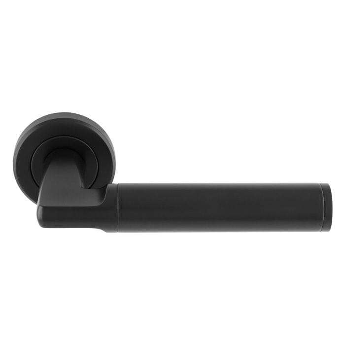 High quality image of Serozzetta - Cendio Lever on Rose - Matt Black | Sku. szr140mb | Trade Door Handles.