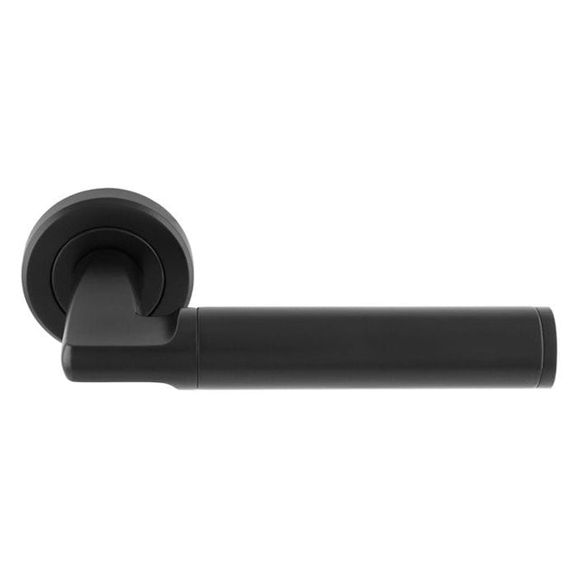 High quality image of Serozzetta - Cendio Lever on Rose - Matt Black | Sku. szr140mb | Trade Door Handles.