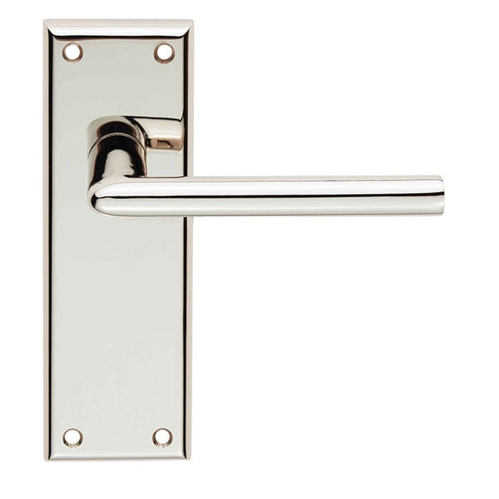 Serozzetta Door Furniture Polished Nickel / Lever On Backplate Serozzetta - dieci lever on face-fix backplate - latch - polished nickel