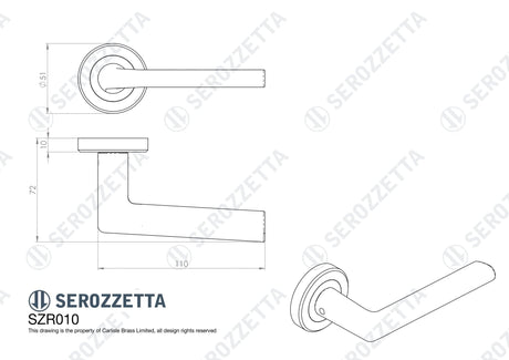 Serozzetta Door Furniture Polished Chrome / Round Rose Serozzetta - Dieci Lever on Rose Polished Chrome