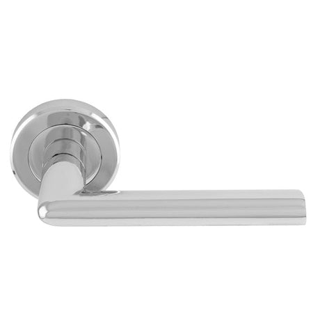 Serozzetta Door Furniture Polished Chrome / Round Rose Serozzetta - Dieci Lever on Rose Polished Chrome