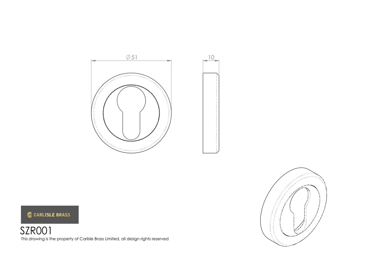 High quality image of Serozzetta - Euro Profile Escutcheon Polished Chrome | Sku. szr001cp available to order from Trade Door Handles in Kendal.