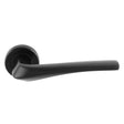 High quality image of Serozzetta - Pronta Lever on Rose - Matt Black | Sku. szr120mb | Trade Door Handles.