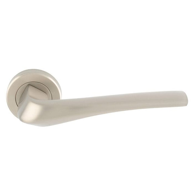 High quality image of Serozzetta - Pronta Lever on Rose - Satin Nickel | Sku. szr120sn | Trade Door Handles.