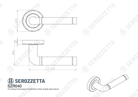 Serozzetta Door Furniture Polished Chrome/Satin Nickel / Round Rose Serozzetta - Quaranta Lever on Rose Polished Chrome/Satin Nickel