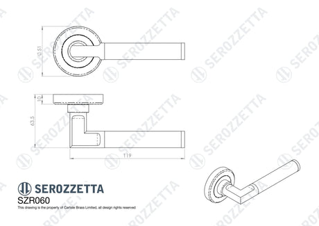 Serozzetta Door Furniture Polished Nickel/Satin Nickel / Round Rose Serozzetta - Sessanta Lever on Rose - Polished Nickel/Satin Nickel