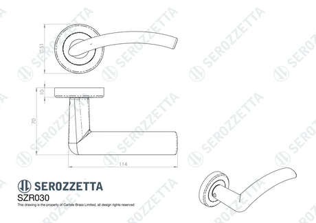 Serozzetta Door Furniture Polished Chrome / Round Rose Serozzetta - Trenta Lever on Rose Polished Chrome