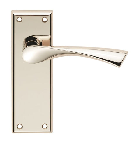 Serozzetta Door Furniture Polished Nickel / Lever On Backplate Serozzetta - venti lever on face-fix backplate - latch - polished nickel