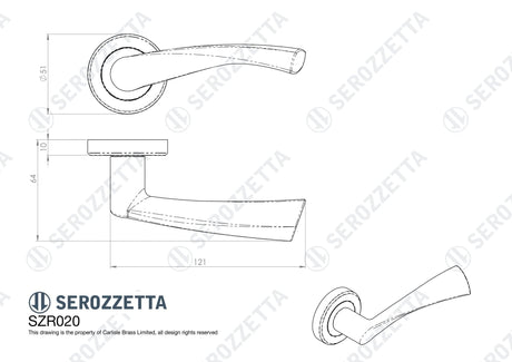 Serozzetta Door Furniture Polished Chrome / Round Rose Serozzetta - Venti Lever on Rose - Polished Chrome