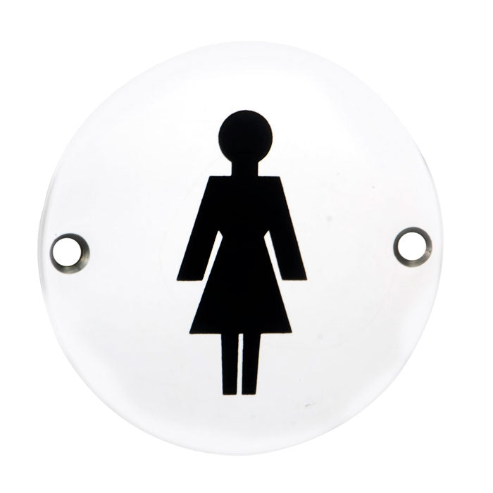 High quality image of Eurospec - Signage Female Symbol - Bright Stainless Steel | Sku. sex1012bss | Trade Door Handles.