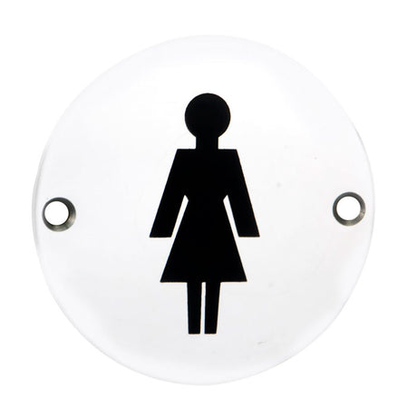High quality image of Eurospec - Signage Female Symbol - Bright Stainless Steel | Sku. sex1012bss | Trade Door Handles.