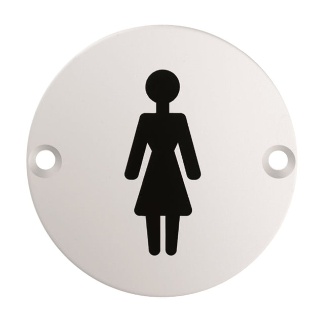 High quality image of Eurospec - Signage Female Symbol - Satin Stainless Steel | Sku. sex1012sss | Trade Door Handles.